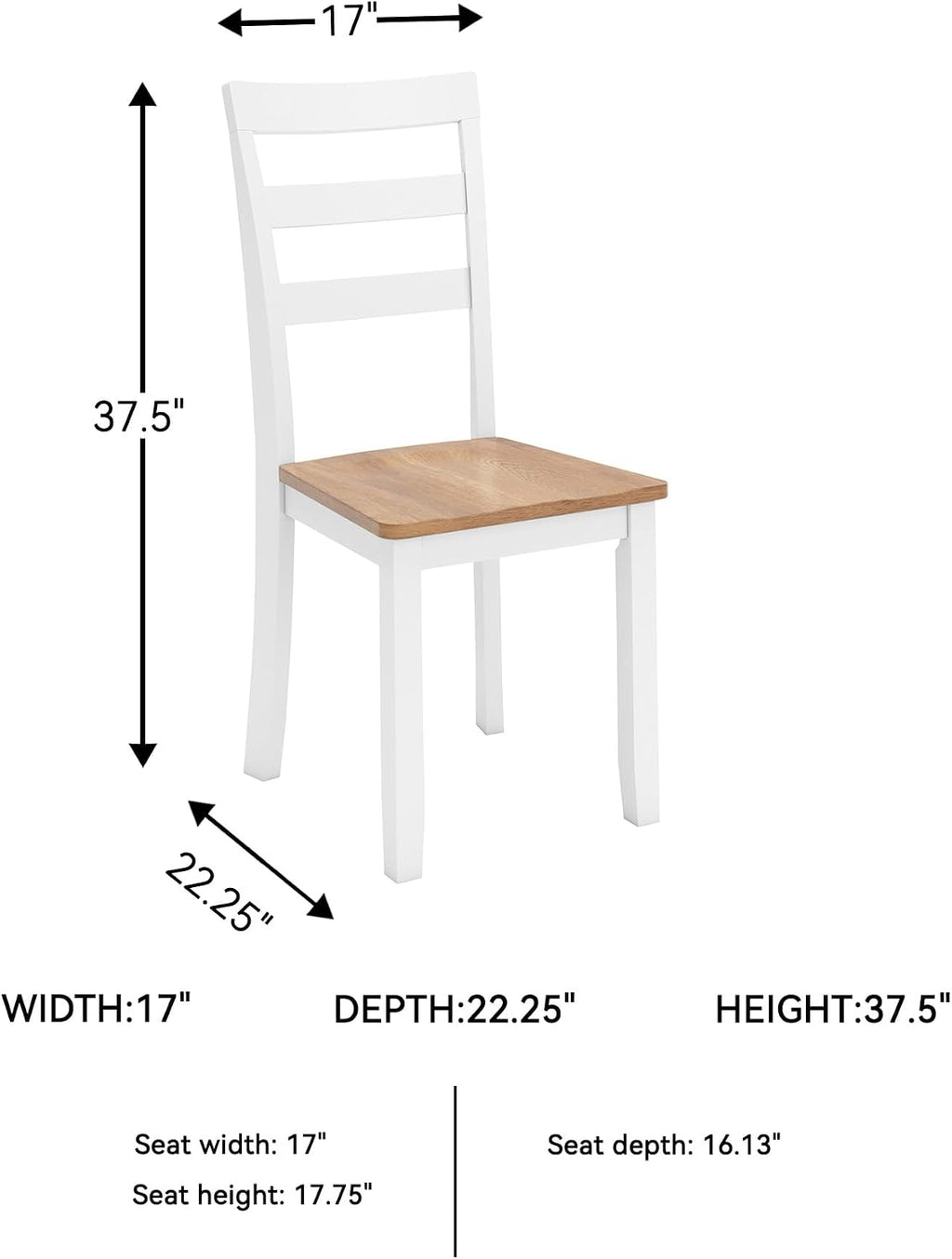Signature Design by Ashley Gesthaven Solid Wood Frame Dining Chair, Set of 2, White/Natural