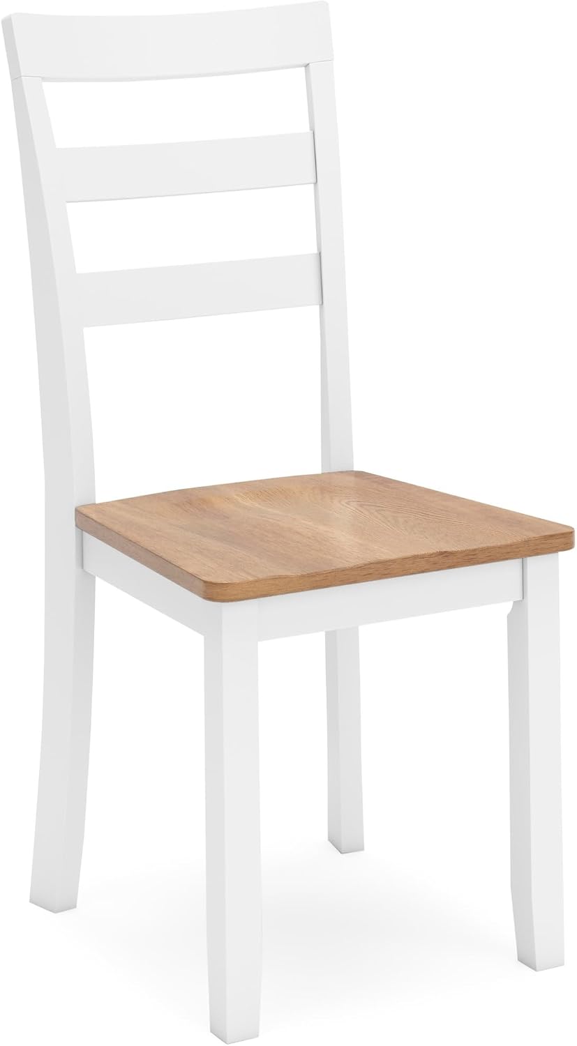 Signature Design by Ashley Gesthaven Solid Wood Frame Dining Chair, Set of 2, White/Natural