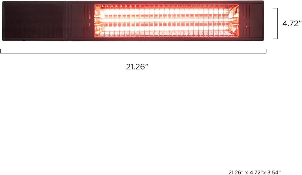 Westinghouse Outdoor Electric Wall Mounted Heater, Dust & Water Resistant, Includes Wall, Ceiling, & Deck Rail Mounts + Remote Control, Infrared Patio Heater for Terrace, Backyard, Balcony, & More