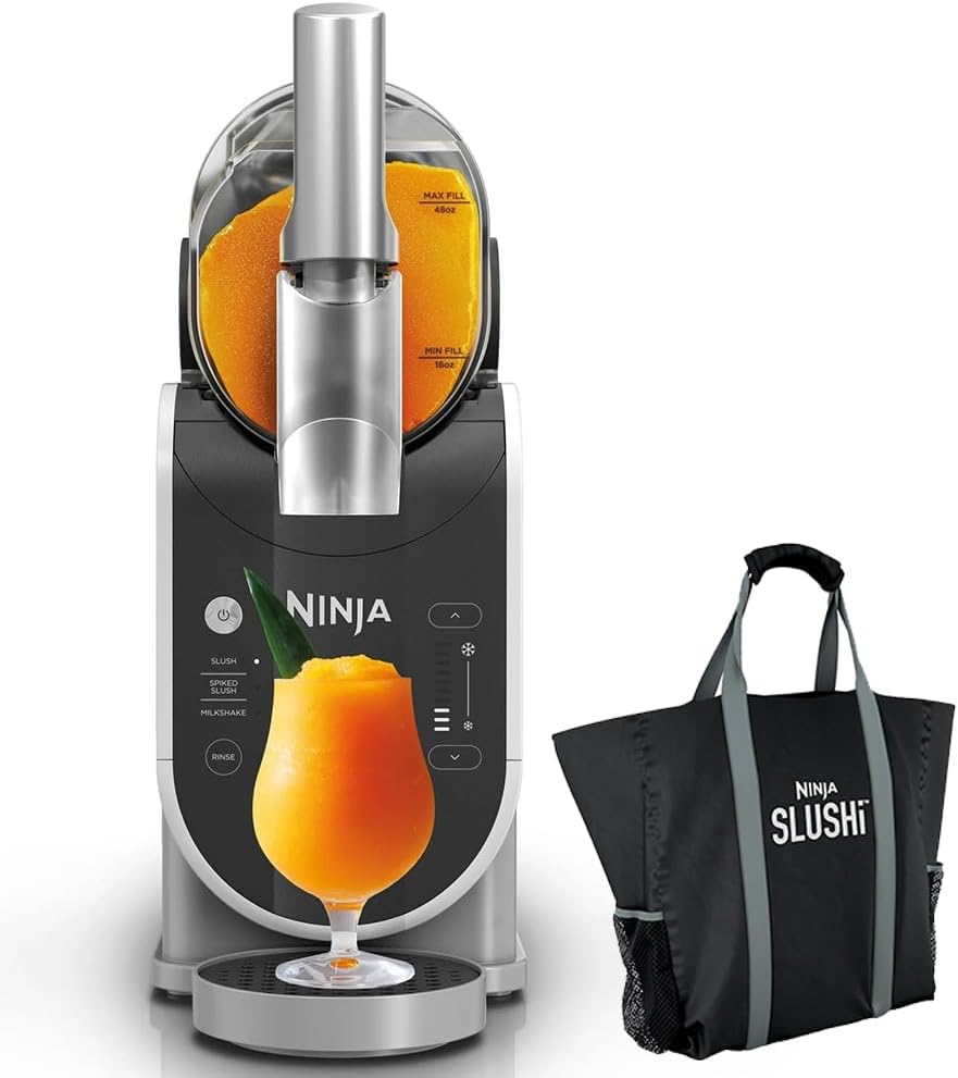 Ninja FS300 SLUSHi 72oz. Frozen Drink & Slushie Machine (Renewed) Bundle with Ninja SLUSHi Travel Party Tote Black