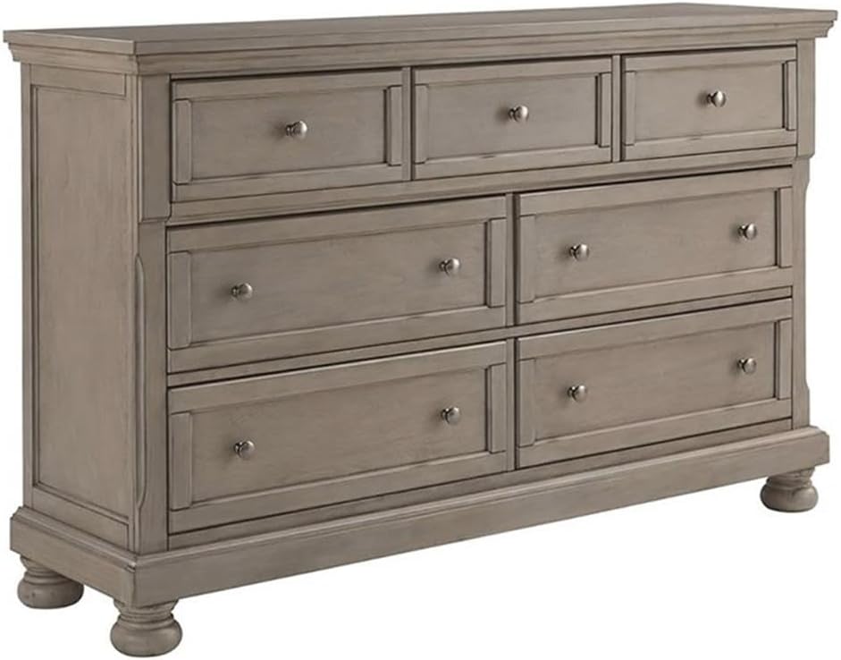 Signature Design by Ashley Lettner Modern Traditional 7 Drawer Dresser, Light Gray