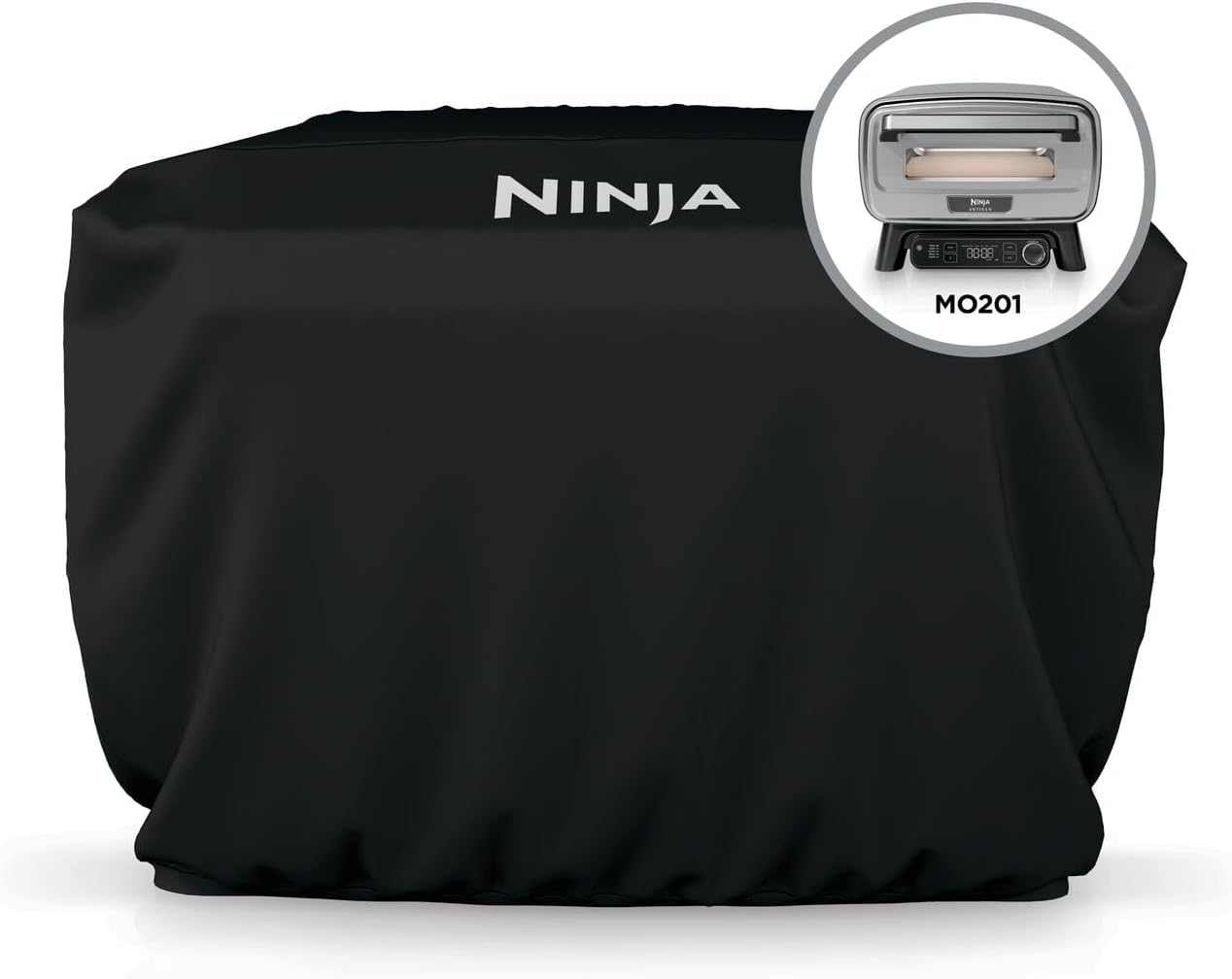 Ninja Grill Cover for Artisan Outdoor Pizza Oven, Compatible with MO200 Series, UV & Water Resistant, Anti-Fade Fabric, Lightweight, 20.78" x 16.22" x 12.4", Black, XSKMOCVR