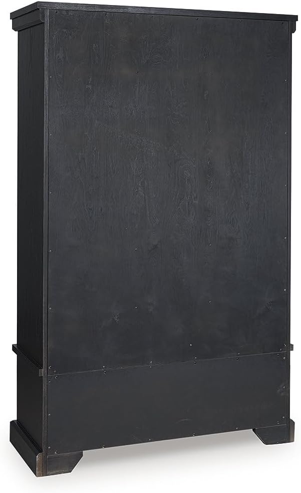 Signature Design by Ashley Chadworth Classic Curio with Anti-Tipping and Removable Shelf, Black