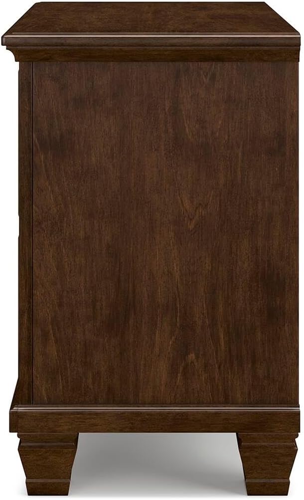 Signature Design by Ashley Danabrin Classic 2 Drawer Nightstand for Bedroom, 26.63" Tall, Dark Brown