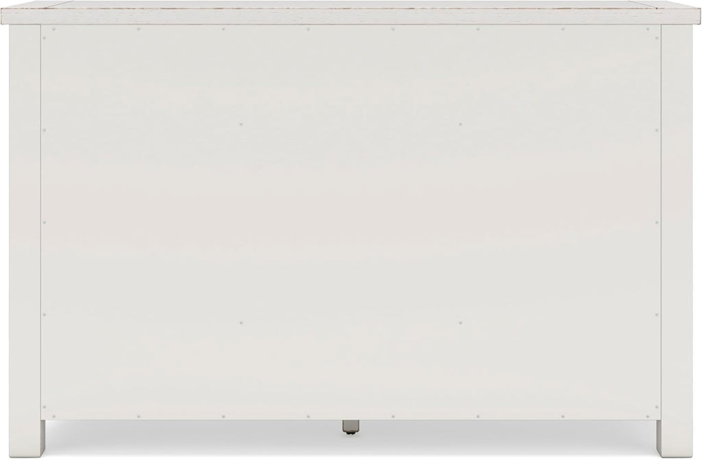Signature Design by Ashley Robbinsdale Casual 4-Door Dining Server with Adjustable Shelves and Felt-Lined Drawers, White