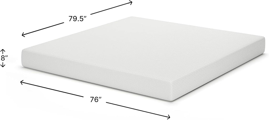 Signature Design by Ashley King Size Chime 8 Inch Medium Firm Gel Memory Foam Mattress with Green Tea & Charcoal Extract, Fiberglass-Free, Mattress In A Box