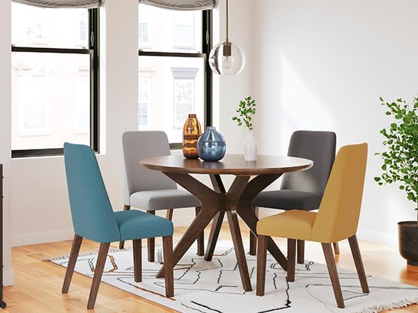 Signature Design by Ashley Lyncott Traditional Round Dining Room Table, Seats up to 4, Brown, 45" W x 29.75" H