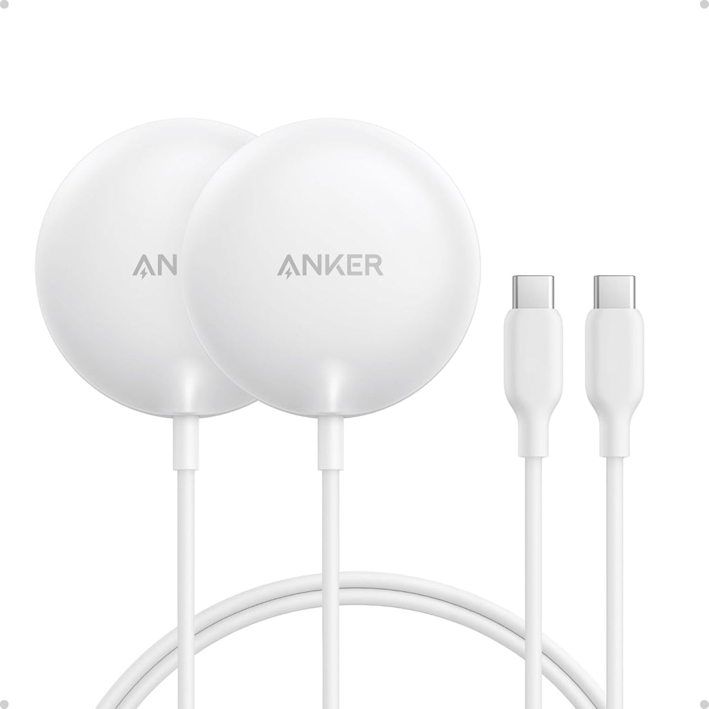 Anker Zolo Magnetic Wireless Charger, Qi2 Certified 15W MagSafe-Compatible Wireless Charging Pad, for iPhone 17/16/15/14/13 Series, AirPods, and More (2Pack, Not for Pixel, Adapter Not Included)