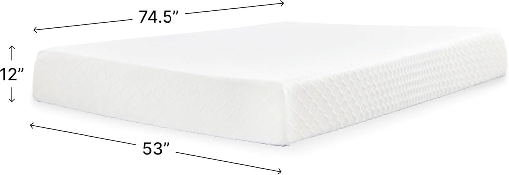 Signature Design by Ashley Chime Memory Foam 12" Full Mattress with Thick Memory and Support Foam for Pressure Relief, Fiberglass Free, Mattress In A Box