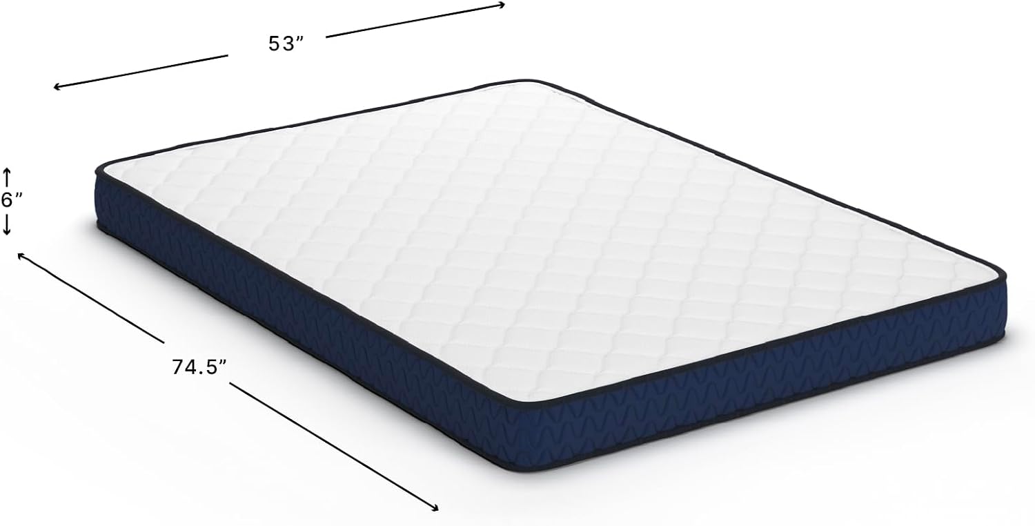 Signature Design by Ashley Full Size Firm 6 Inch Memory Foam Mattress, Super Soft Foam with Breathable Quilted Cover, Fiberglass-Free, Mattress' A Box, Adjustable Base Compatible, Limited Warranty