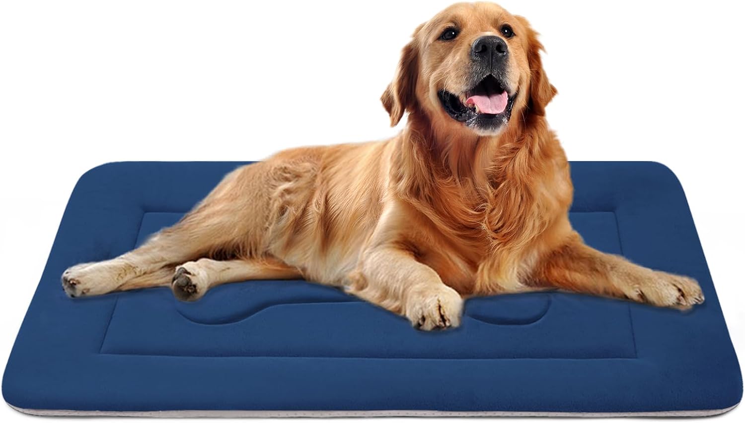 Large Dog Bed Soft Dog Crate Pad Mat, 42 in Non-Slip Bottom Washable Dog Sleeping Mattress Pet Beds Cat Bed Kennel Pad, Dark Blue Gray