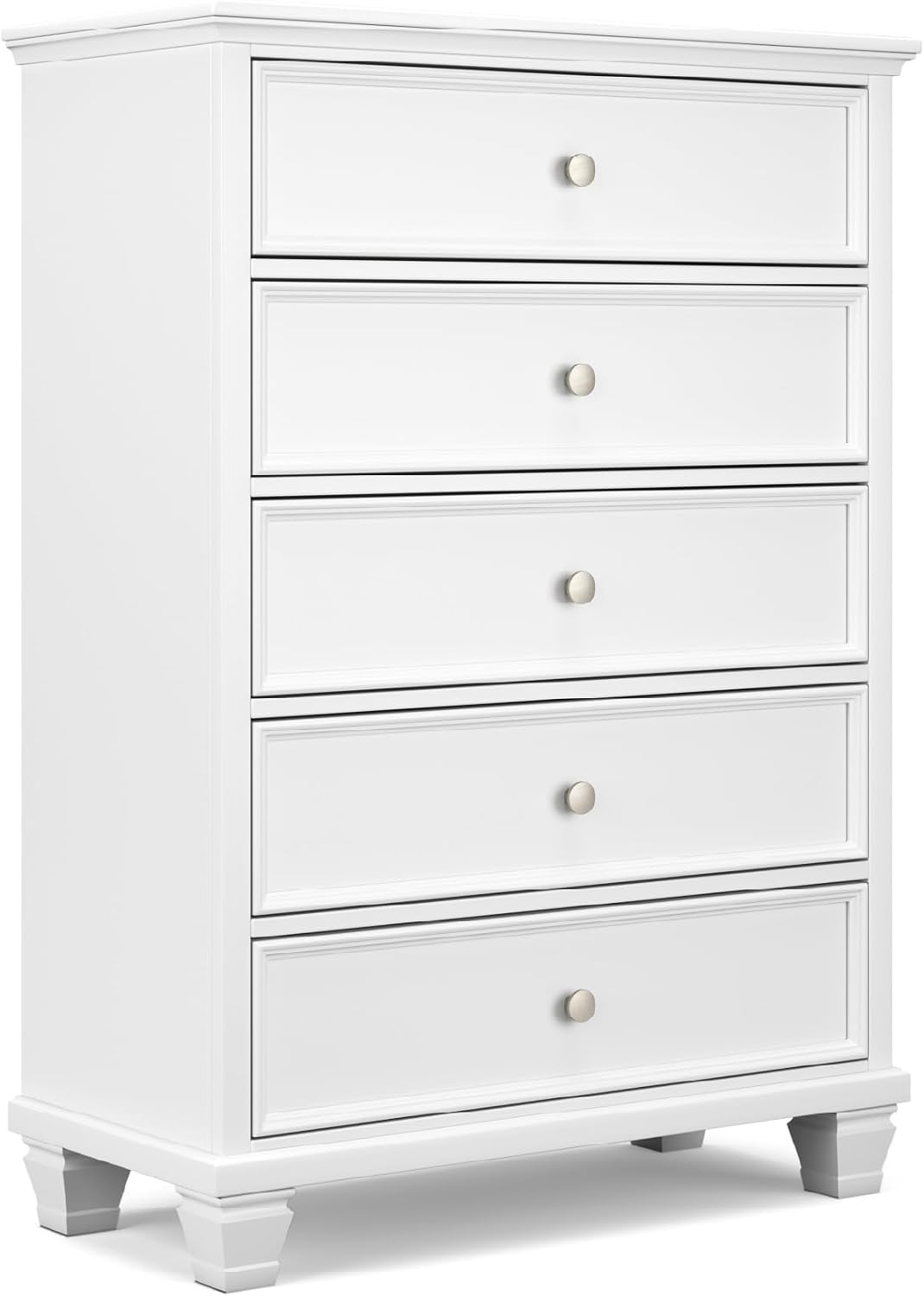 Signature Design by Ashley Fortman Casual 5 Drawer Chest for Bedroom, White