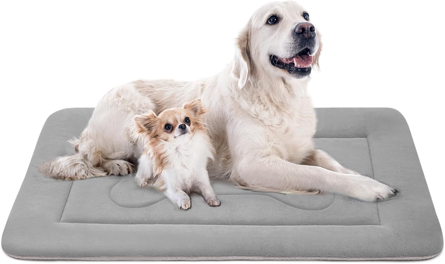 Large Dog Bed Soft Dog Crate Pad Mat, 42 in Non-Slip Bottom Washable Dog Sleeping Mattress Pet Beds Cat Bed Kennel Pad, Dark Blue Gray