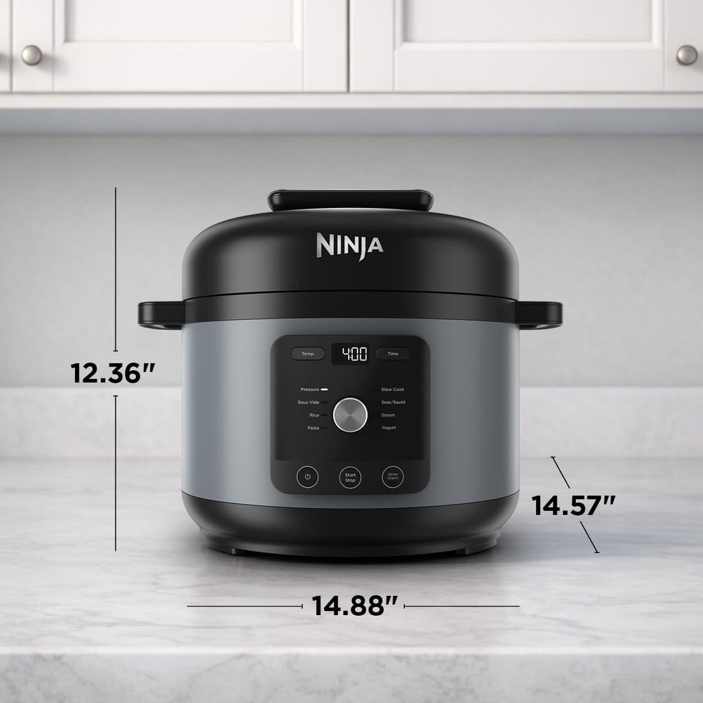 Ninja HyperHeat 9-in-1 Electric Pressure Cooker | 6.5 Qt Multi Cooker with Sear/Sauté, Slow Cooker, Rice Cooker, Sous Vide | 1200W | Fast Cooking, PFAS-Free Pot | Stone Purple | PC201SP