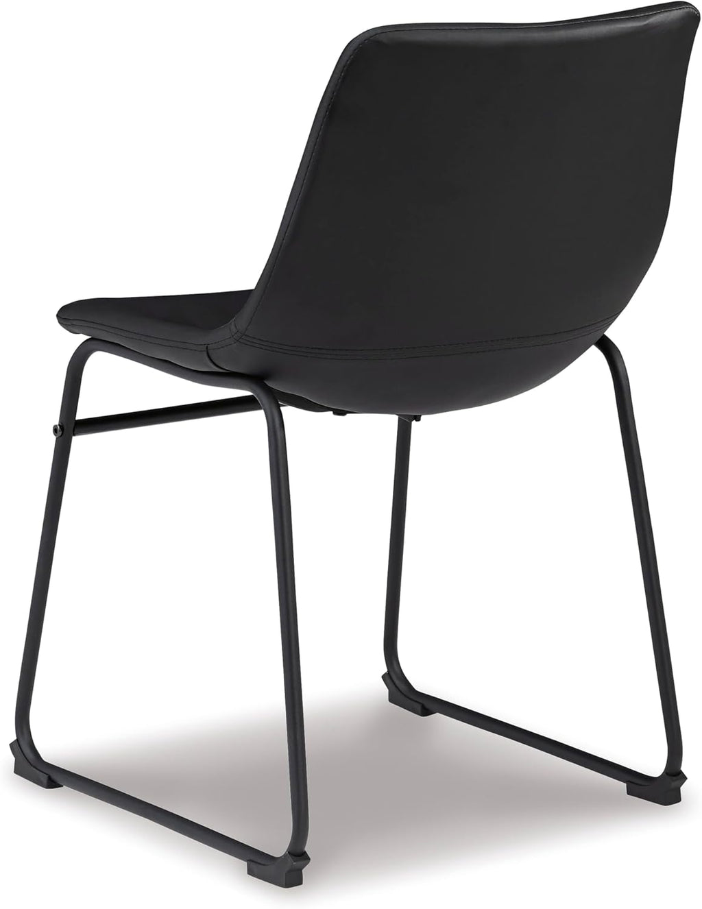 Signature Design by Ashley Centiar Mid Century Dining Room Bucket Chair, 2 Count, Black