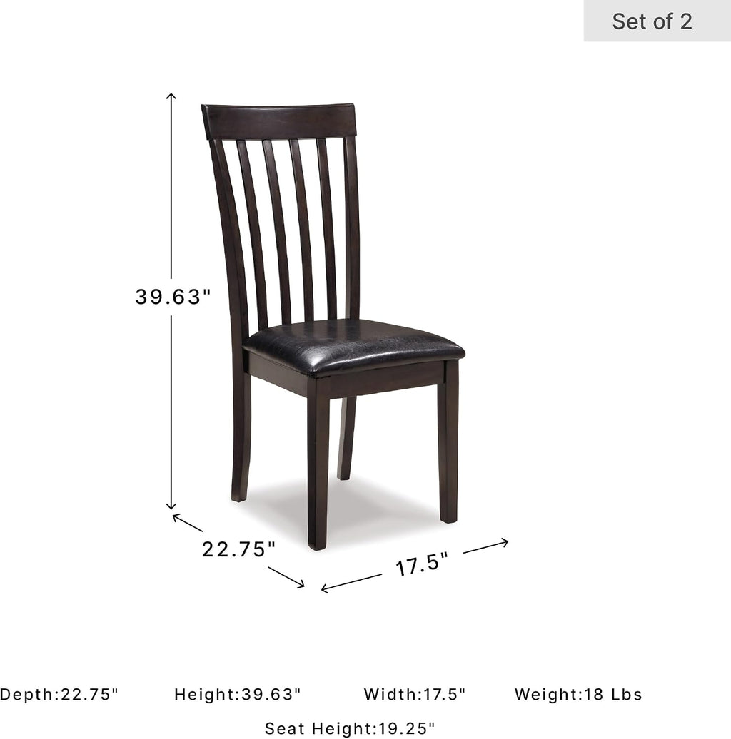 Signature Design by Ashley Hammis Rake Back Dining Room Chair, Set of 2, Dark Brown
