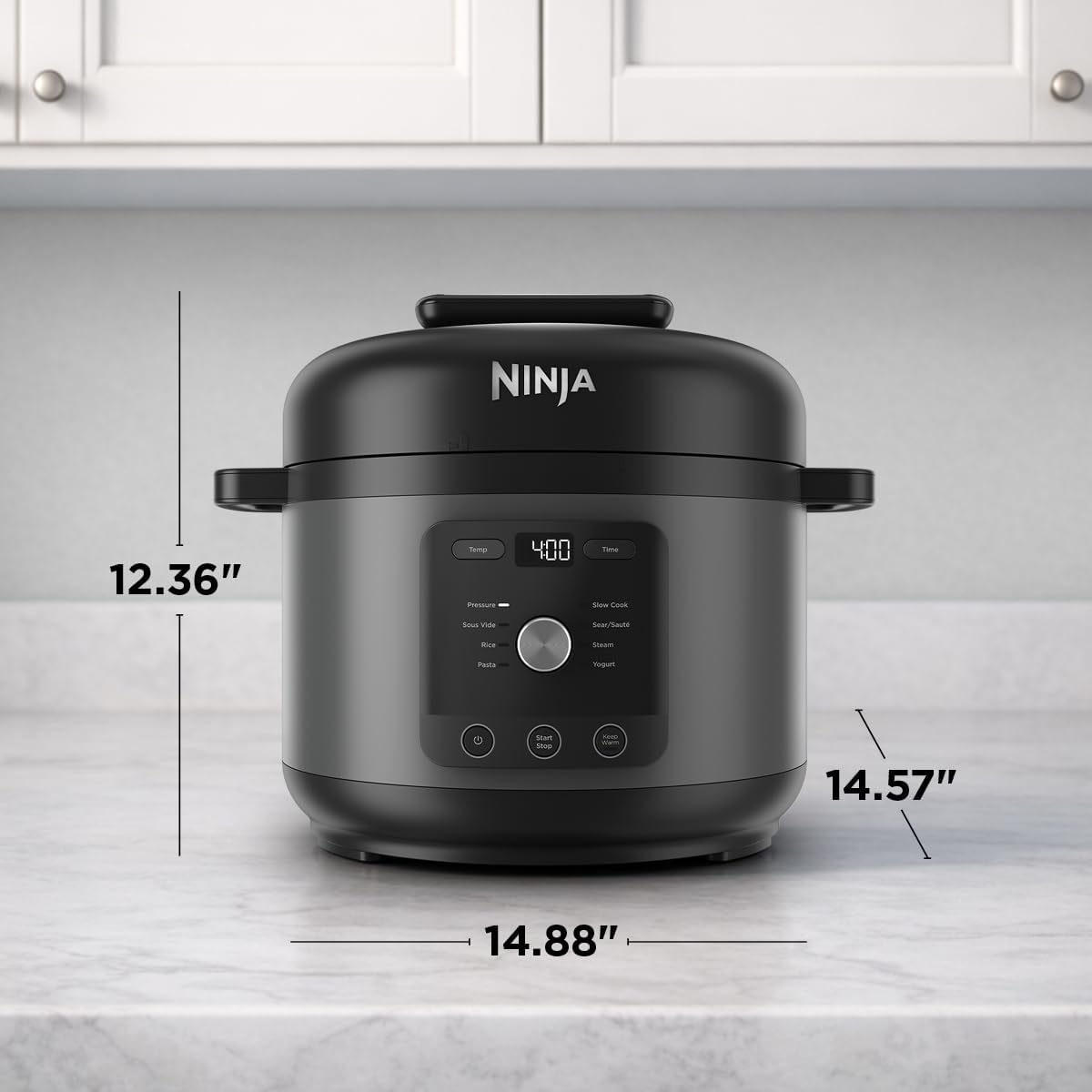 Ninja HyperHeat 9-in-1 Electric Pressure Cooker | 6.5 Qt Multi Cooker with Sear/Sauté, Slow Cooker, Rice Cooker, Sous Vide | 1200W | Fast Cooking, PFAS-Free Pot | Dark Gray | PC201GY