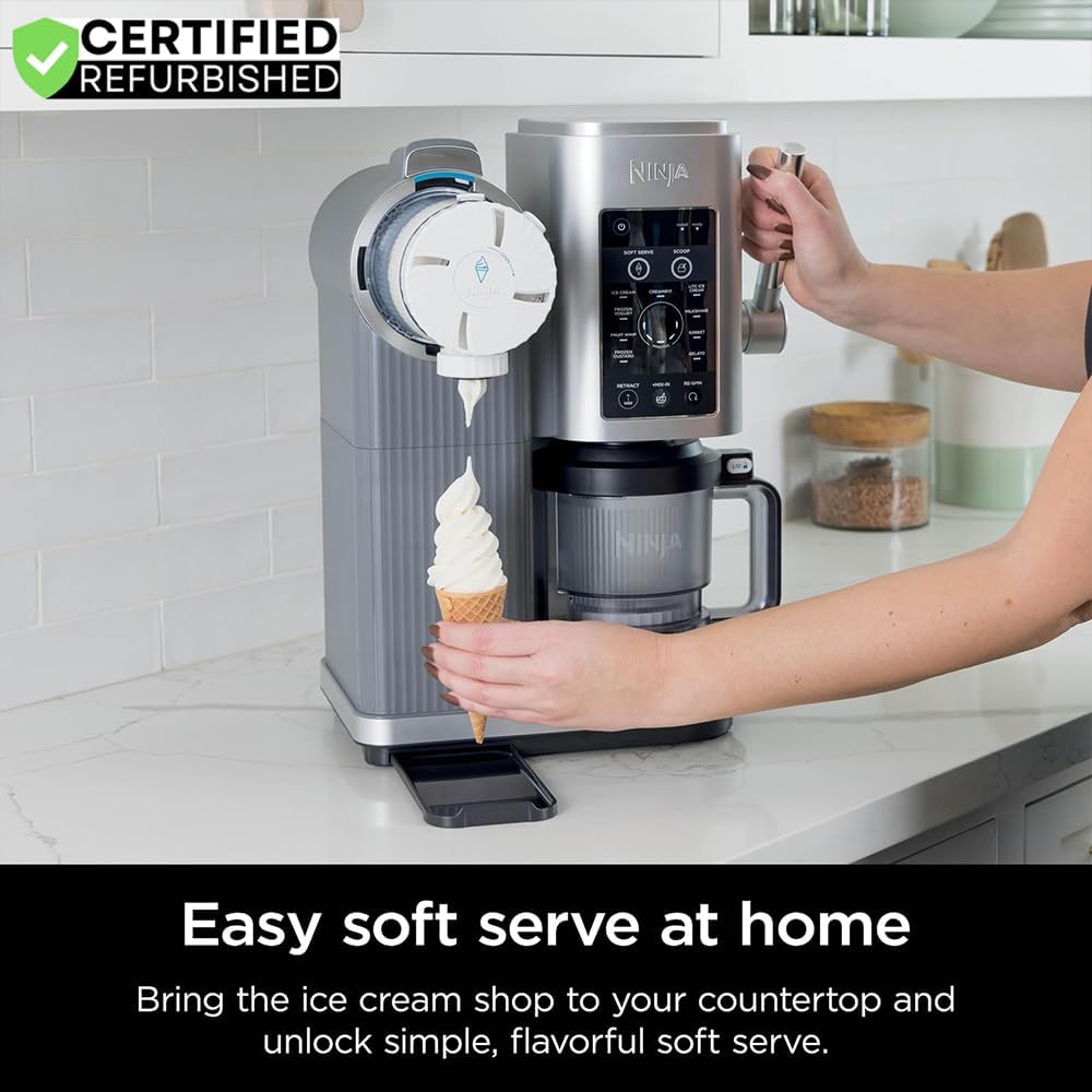 Ninja NC701 CREAMi Swirl 13-in-1 Soft Serve Ice Cream Machine (Renewed) Bundle with 2 YR CPS Enhanced Protection Pack