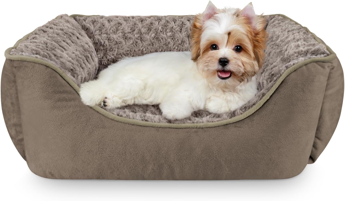 JOEJOY Rectangle Dog Bed for Large Medium Small Dogs - Washable Orthopedic Sofa Bed, Soft Breathable Puppy & Pet Cuddler, Durable Calming Dog Bed with Anti-Slip Bottom, Multiple Sizes, Beige