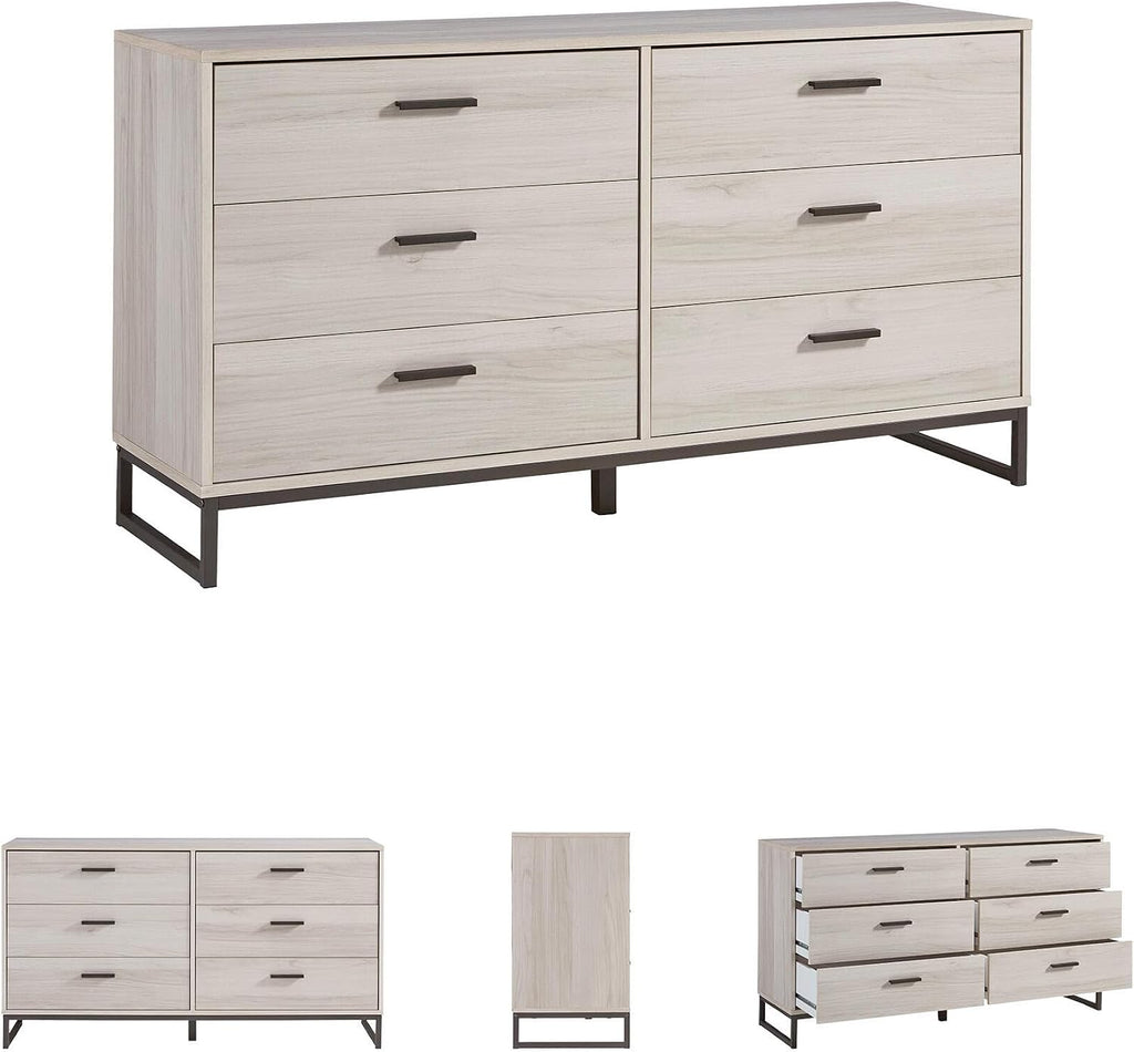 Signature Design by Ashley Socalle 6 Drawer 59" Dresser, Beige