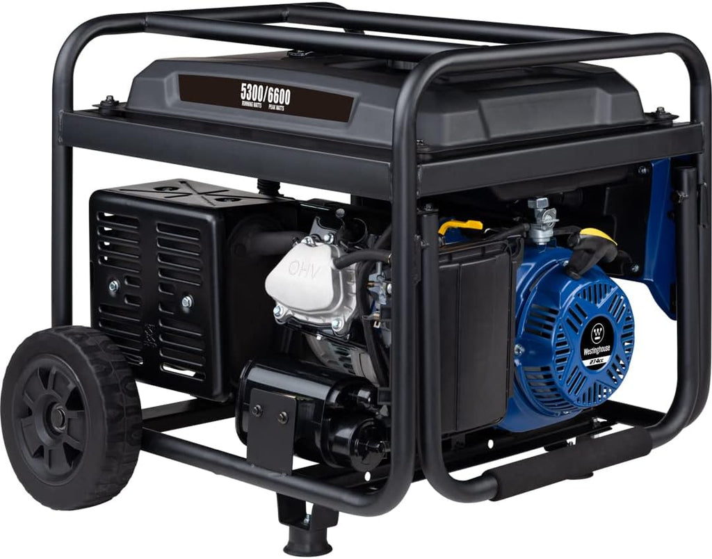 Westinghouse 6600 Watt Home Backup Portable Generator, Electric Start, Transfer Switch Ready 30A Outlet, RV Ready 30A Outlet, CO Sensor