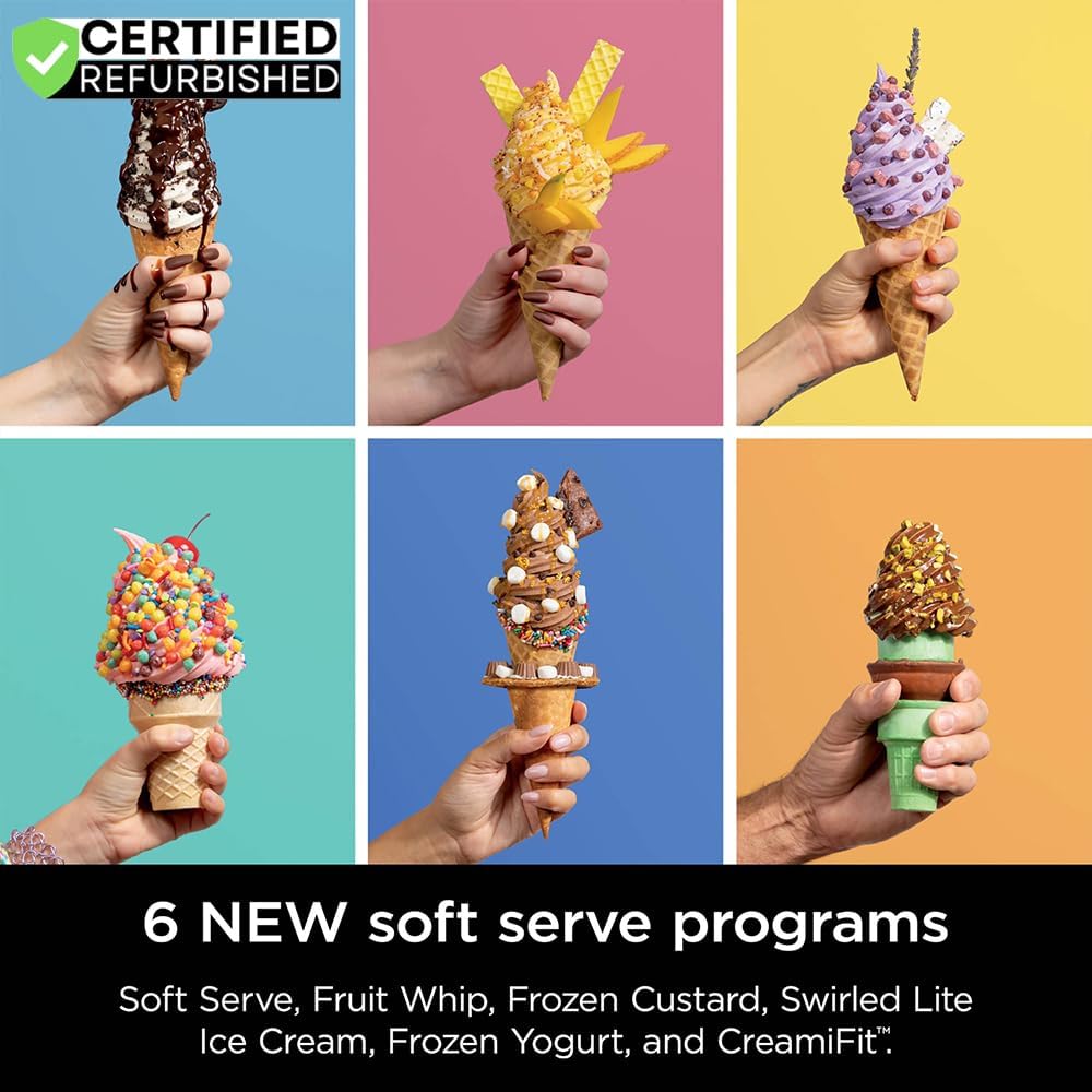 Ninja NC701 CREAMi Swirl 13-in-1 Soft Serve Ice Cream Machine (Renewed) Bundle with 2 YR CPS Enhanced Protection Pack
