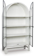Signature Design by Ashley Chadworth Classic Display Cabinet with Anti-Tipping, White & Black