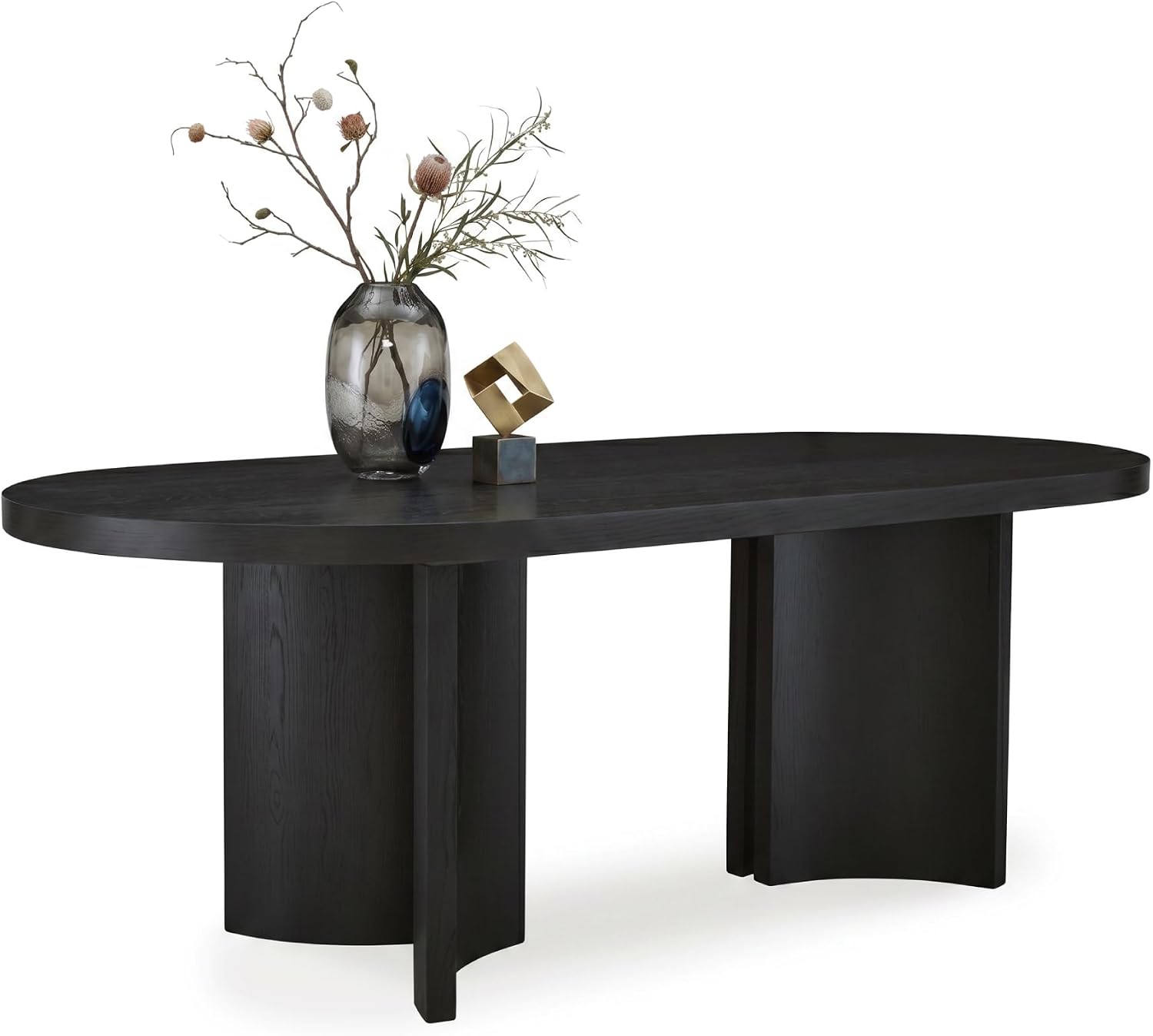 Signature Design by Ashley Rowanbeck Minimalist Dining Table for 8 People, Black