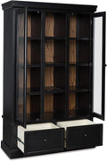 Signature Design by Ashley Chadworth Classic Curio with Anti-Tipping and Removable Shelf, Black