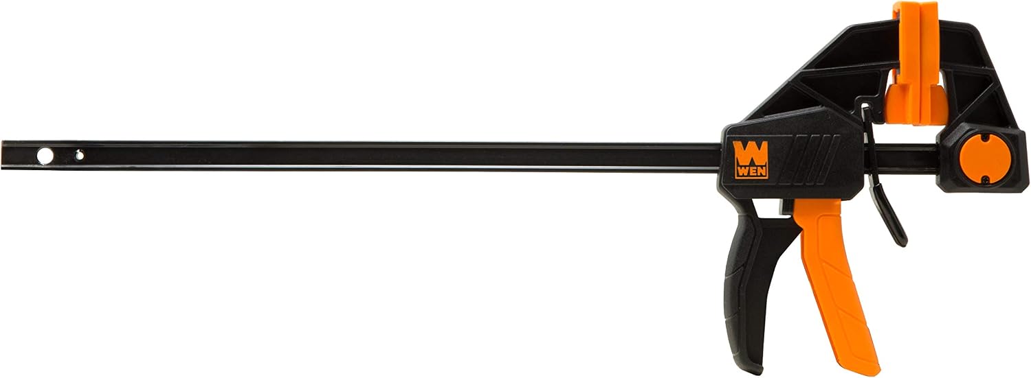 WEN CLR122 12-Inch Heavy Duty Steel Bar Clamps and Spreaders with 2.3-Inch Throat, Two Pack, Black