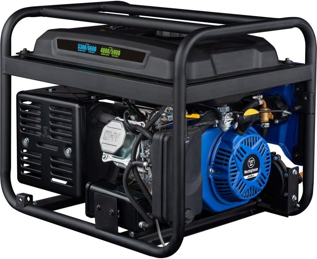 Westinghouse WGen5300DF Dual Fuel Home Backup Portable Generator, 6600 Watts, Remote Electric Start with Auto Choke, Transfer Switch Ready, RV Ready