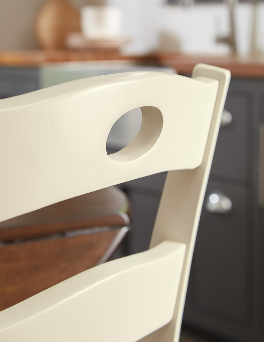 Signature Design by Ashley Woodanville 18" Cottage Ladderback Dining Chair, 2 Count, Cream & Brown