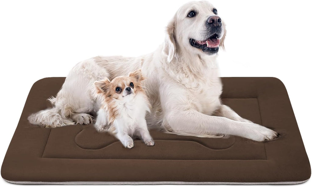 Large Dog Bed Soft Dog Crate Pad Mat, 42 in Non-Slip Bottom Washable Dog Sleeping Mattress Pet Beds Cat Bed Kennel Pad, Dark Blue Gray