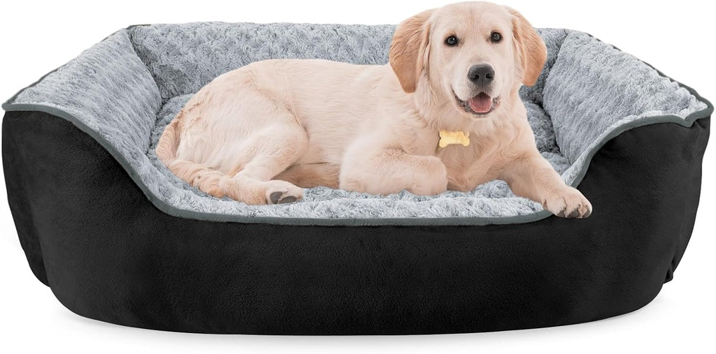 JOEJOY Rectangle Dog Bed for Large Medium Small Dogs - Washable Orthopedic Sofa Bed, Soft Breathable Puppy & Pet Cuddler, Durable Calming Dog Bed with Anti-Slip Bottom, Multiple Sizes, Beige