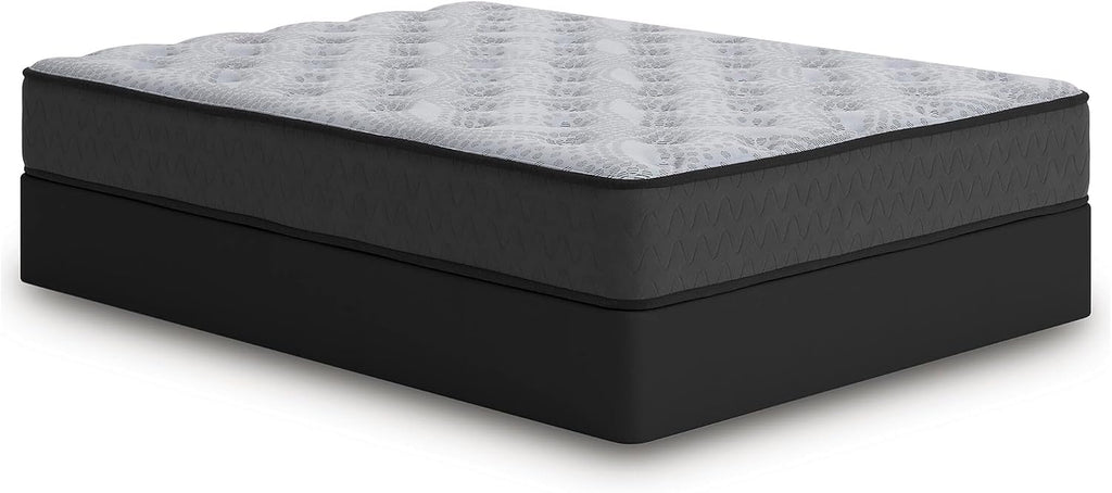 Signature Design by Ashley Comfort Plus 10 Inch Medium Stain Resistant Gel Memory Foam Hybrid Mattress with Edge Support for Cool Sleep and Pressure Relief, Queen, Fiberglass-Free, Mattress in A Box
