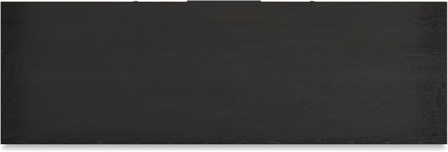 Signature Design by Ashley Galliden Urban 2-Door Dining Server with Reversible Wine Rack Shelf, Adjustable Shelves and Felt-Lined Drawer, Black & Light Brown