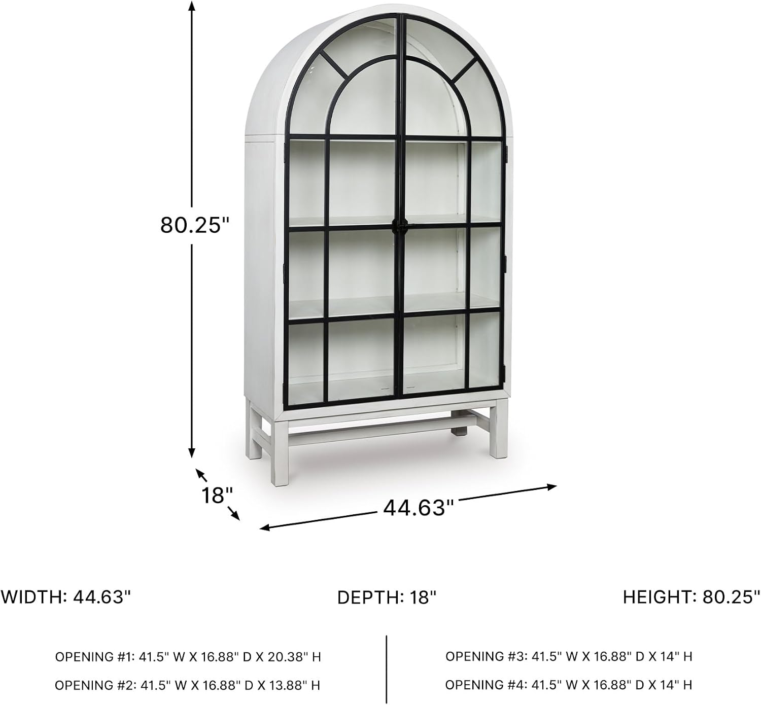 Signature Design by Ashley Chadworth Classic Display Cabinet with Anti-Tipping, White & Black