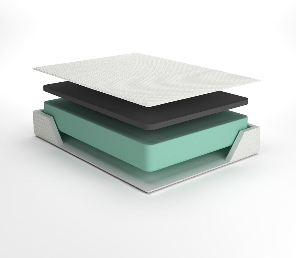 Signature Design by Ashley Queen Size 8 Inch Medium Firm Charcoal Gel & Green Tea Infused Memory Foam Mattress for Pressure Relief, Fiberglass-Free, Mattress In A Box