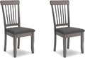 Signature Design by Ashley Shullden Casual Dining Room Side Chair with Spindle Back, 2 Count, Gray