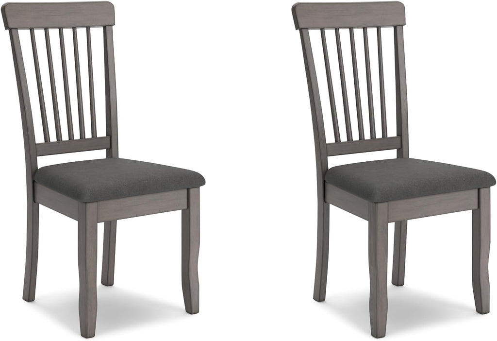 Signature Design by Ashley Shullden Casual Dining Room Side Chair with Spindle Back, 2 Count, Gray