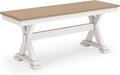 Signature Design by Ashley Westlinport Farmhouse 48" Dining Bench with Antiqued Finish, Antique White