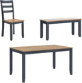 Signature Design by Ashley Gesthaven Casual Dining Room Table Set with 4 Chairs and Bench, Set of 6, Mango Wood, 30.25" Table Height, Blue & Light Brown