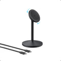 Anker MagGo iPhone 17 MagSafe Charger Compatible Stand, 15W Fast Magnetic Wireless Charging Station, Qi2 Certified 360° Wireless Charger, Magnetic Stand for iPhone 17/16/15/14/13 Series (No Adapter)
