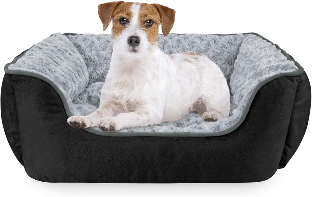 JOEJOY Rectangle Dog Bed for Large Medium Small Dogs - Washable Orthopedic Sofa Bed, Soft Breathable Puppy & Pet Cuddler, Durable Calming Dog Bed with Anti-Slip Bottom, Multiple Sizes, Beige