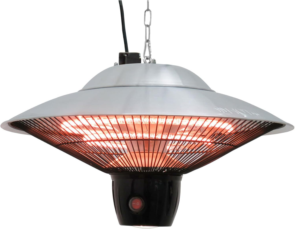 Westinghouse Outdoor Ceiling Patio Heater, Water Resistant, Adjustable Heat Output Up to 1500W, Auto Shut Off Overheat Protection, Hanging Infrared Heater for Patio Cover, Gazebo, Pergola, & More