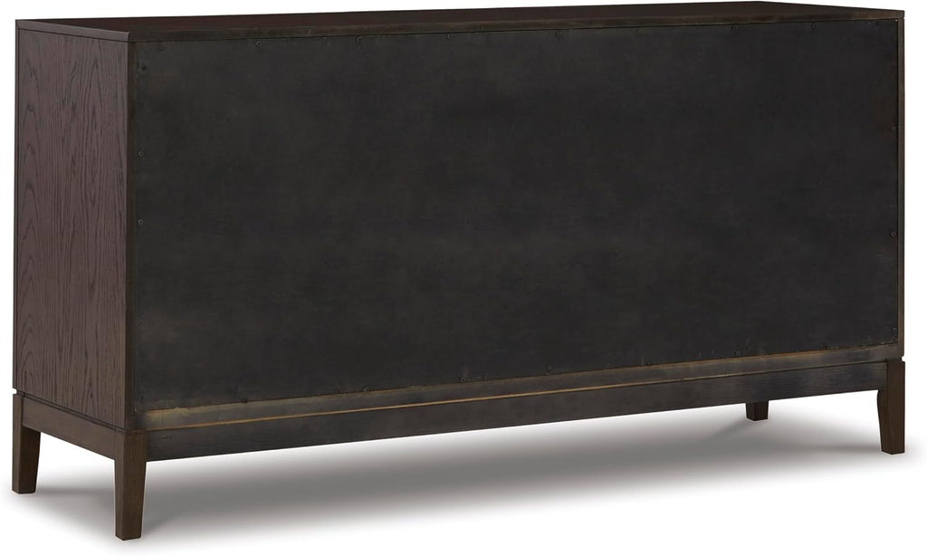 Signature Design by Ashley Burkhaus Traditional Dining Room Server with 2 Cabinets, Dark Brown
