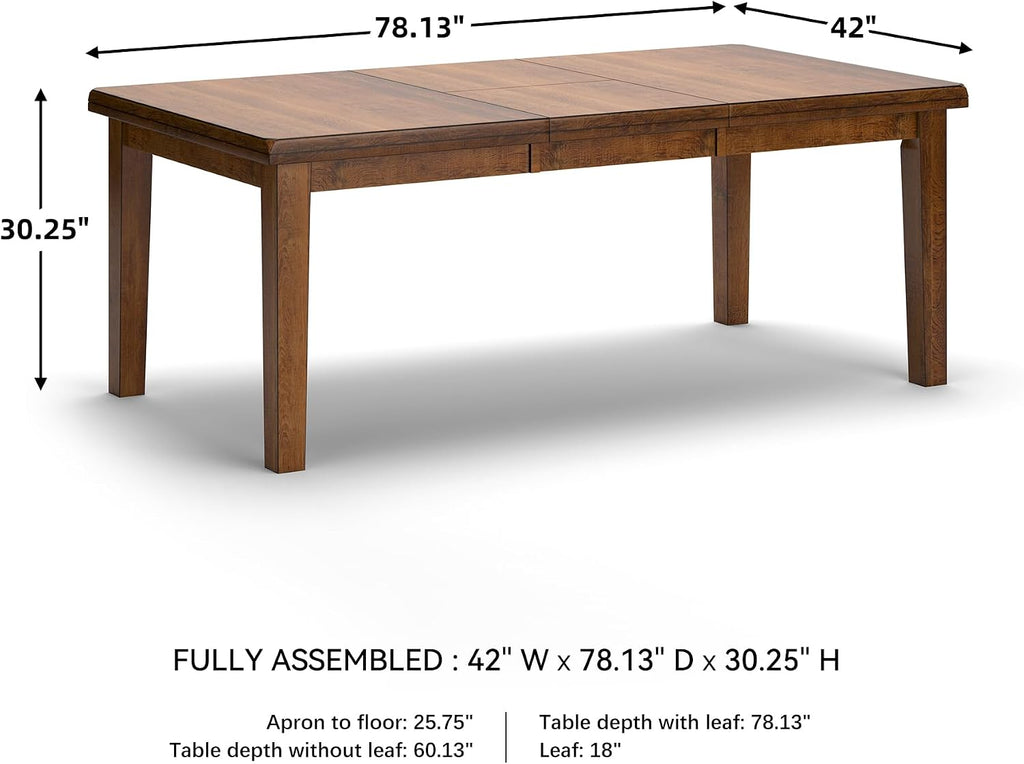 Signature Design by Ashley Ralene Extendable Dining Table, With Butterfly Leaf Seats 6-8, Wood Dining Room Table for Family Meals, Burnished Brown 42 x 60-78 Inch