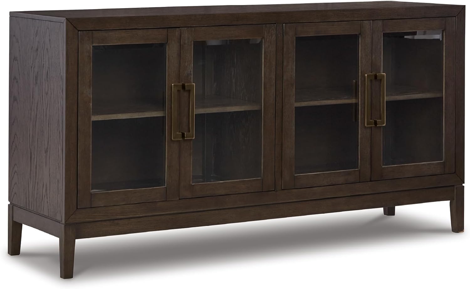 Signature Design by Ashley Burkhaus Traditional Dining Room Server with 2 Cabinets, Dark Brown
