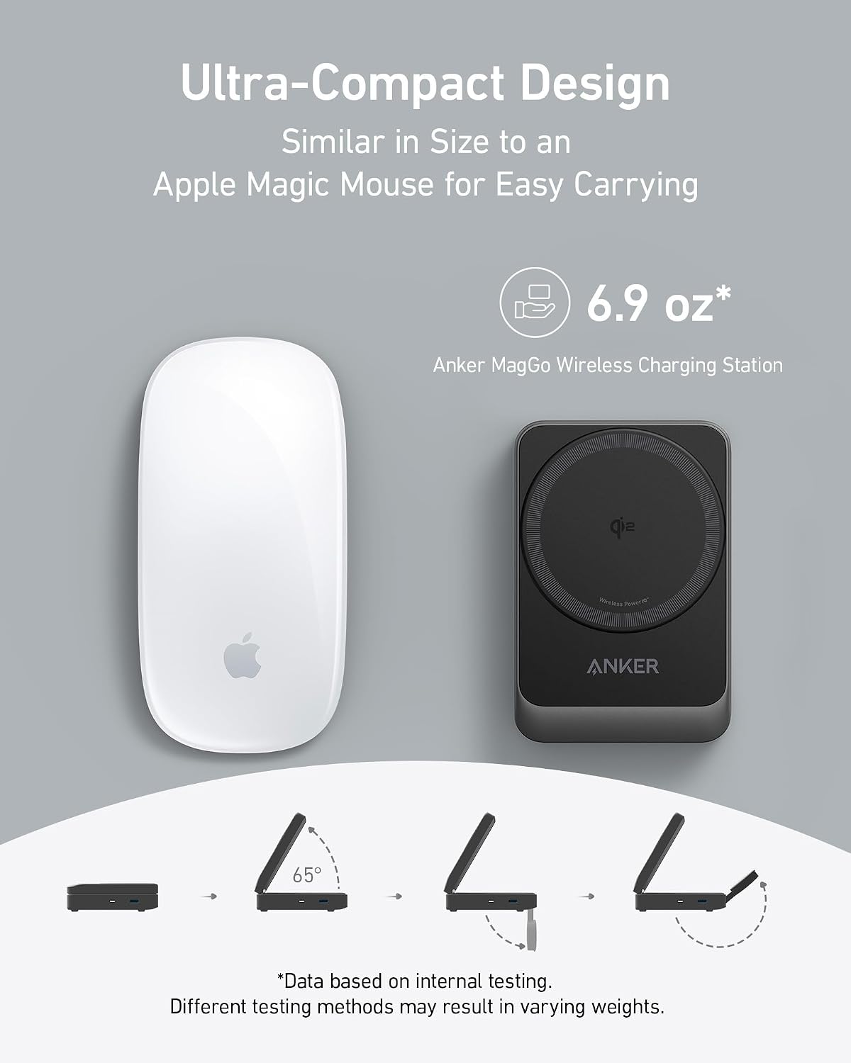 Anker MagGo 3-in-1 MagSafe Compatible Qi2 15W Foldable Charging Station | Qi2 Certified Wireless Charging Stand, for iPhone 17 / 16 / 15 / 14 Series, AirPods, Apple Watch Ultra (Adapter Included)