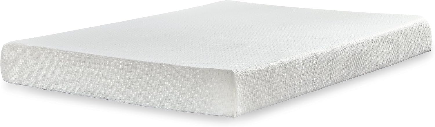 Signature Design by Ashley Queen Size 8 Inch Medium Firm Charcoal Gel & Green Tea Infused Memory Foam Mattress for Pressure Relief, Fiberglass-Free, Mattress In A Box